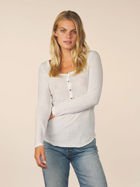 (取寄) メイドウェル レディース ボンベイ ロング スリーブ ヘンリー Madewell women Bombay Long Sleeve Henley White Women's Madewell Bombay Long Sleeve Henley | Zappos.com