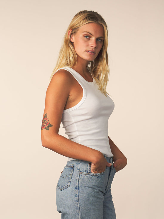 women’s rib tank - white