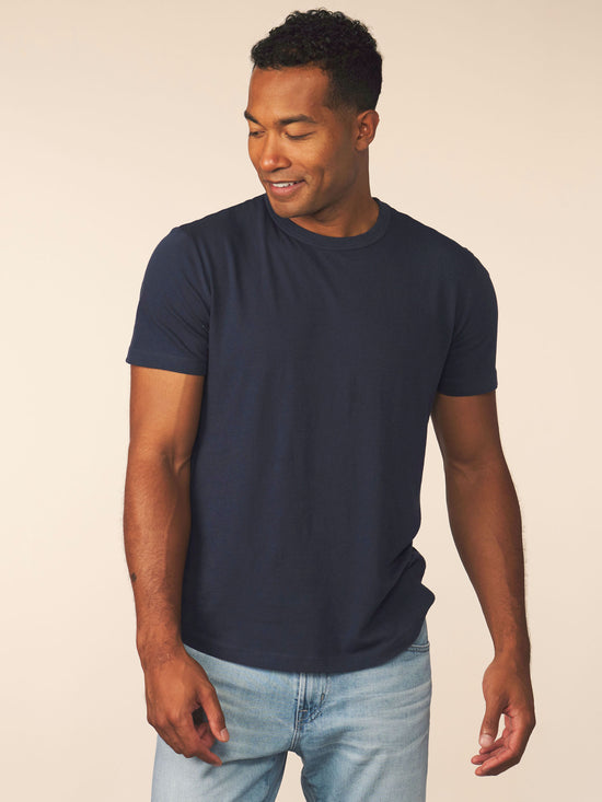 men’s cotton cashmere tee - pacific