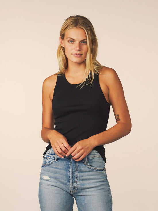 women’s rib tank - black