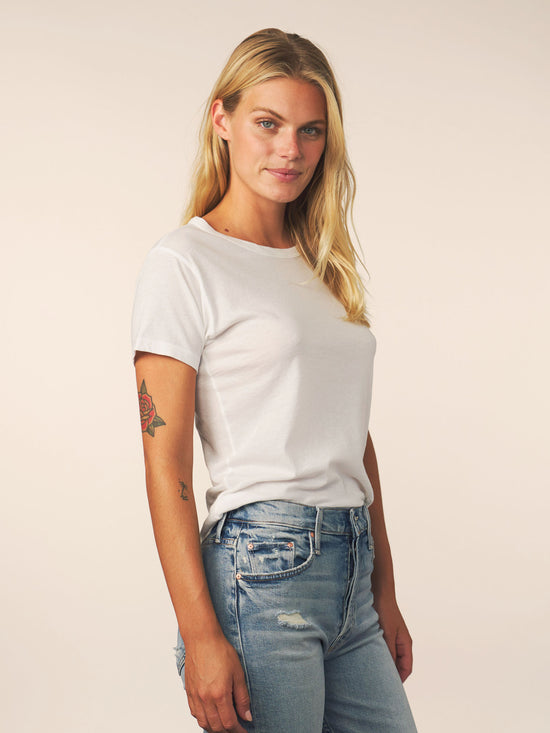 women’s cotton cashmere tee - white